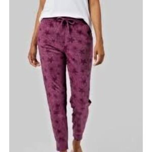 32 Degrees Joggers Lounge Pants Star Print Burgundy Purple Size Medium NEW